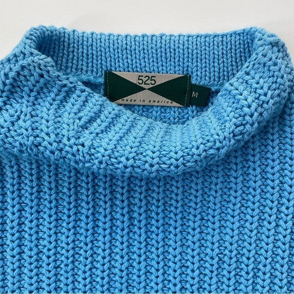 525 Women's Light Blue Mockneck 3/4 Sleeves Sweater Size Medium - Picture 3 of 7